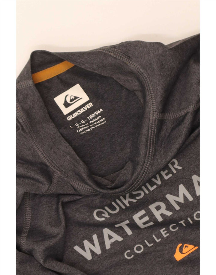 Quiksilver Herren-Grafikoberteil, langärmlig, groß, grau, Polyester