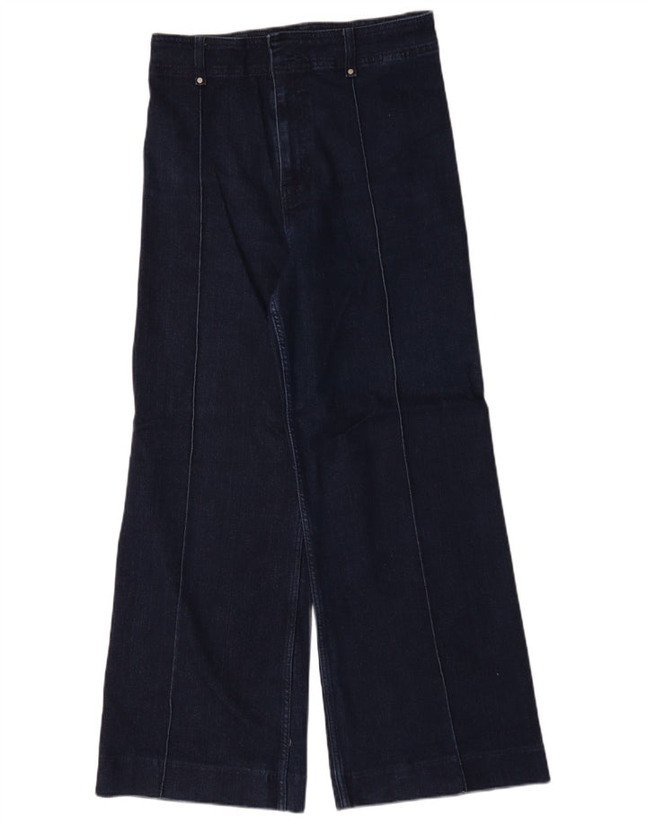 Zara Damen-Jeans mit weitem Bein, EU 40, Mittel W30 L30, Marineblau