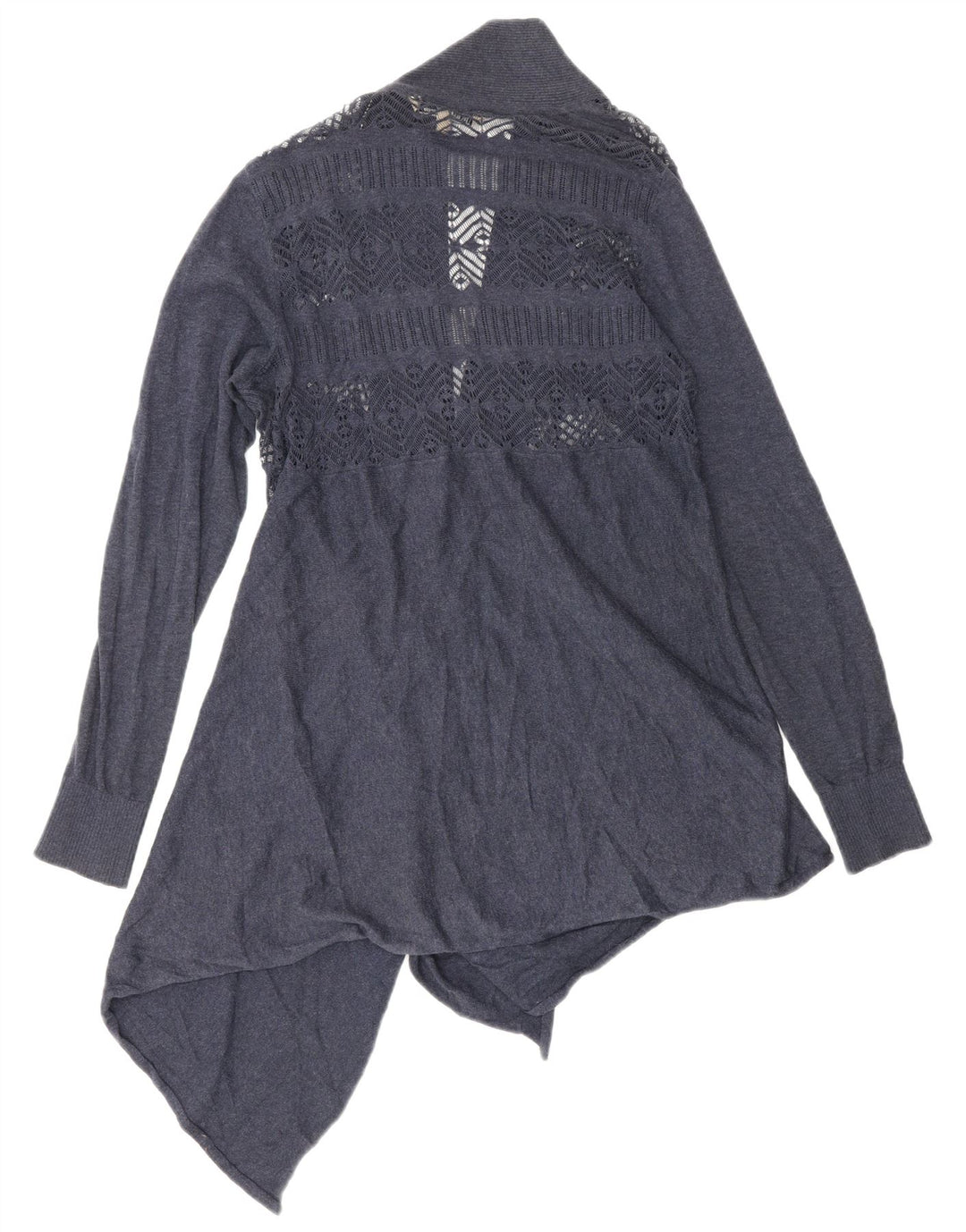 Fat Face Damen Asymmetrischer Cardigan-Pullover UK 10 Small Marineblau Baumwolle