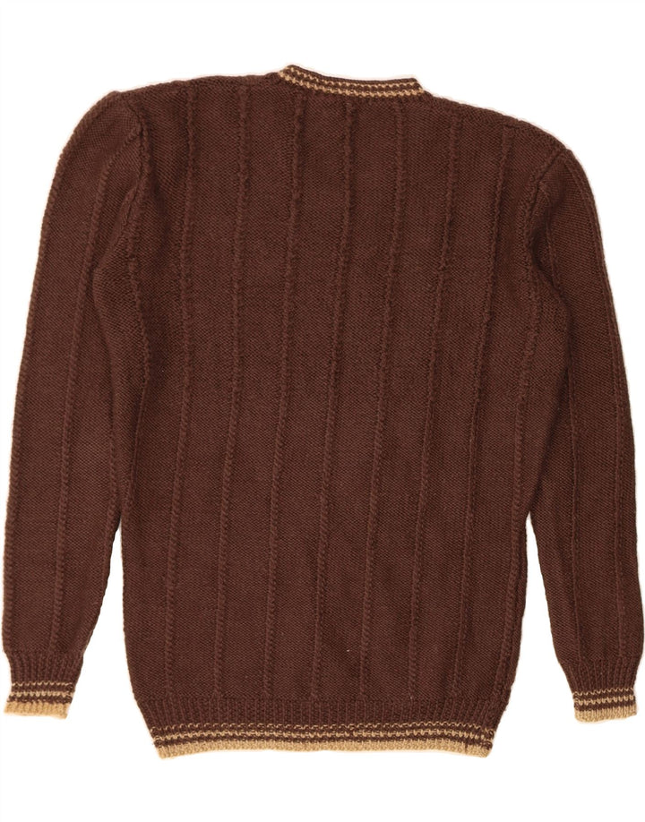 VINTAGE Herren Pullover mit V-Ausschnitt Mittelbraun