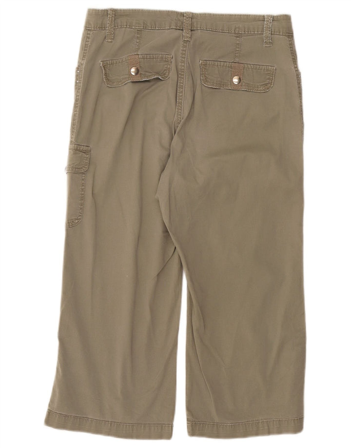 Lee Damen Cargo Caprihose US 8 Medium W30 L19 Khaki Baumwolle