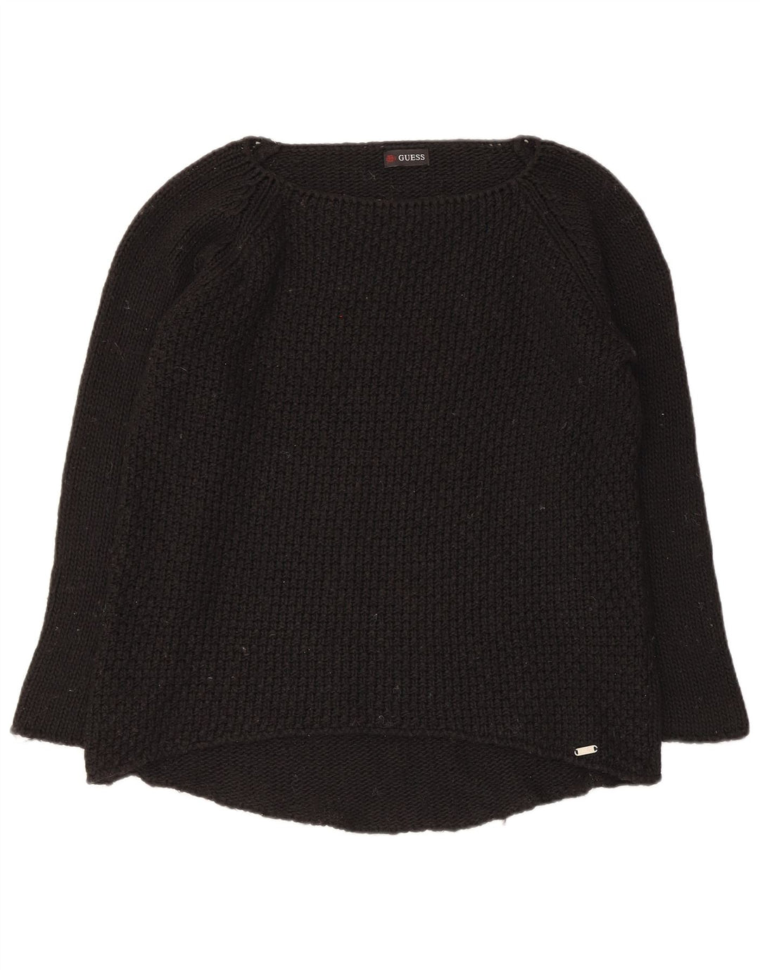 Guess Damen-Pullover mit U-Boot-Ausschnitt, Gr. 12, mittelschwarz