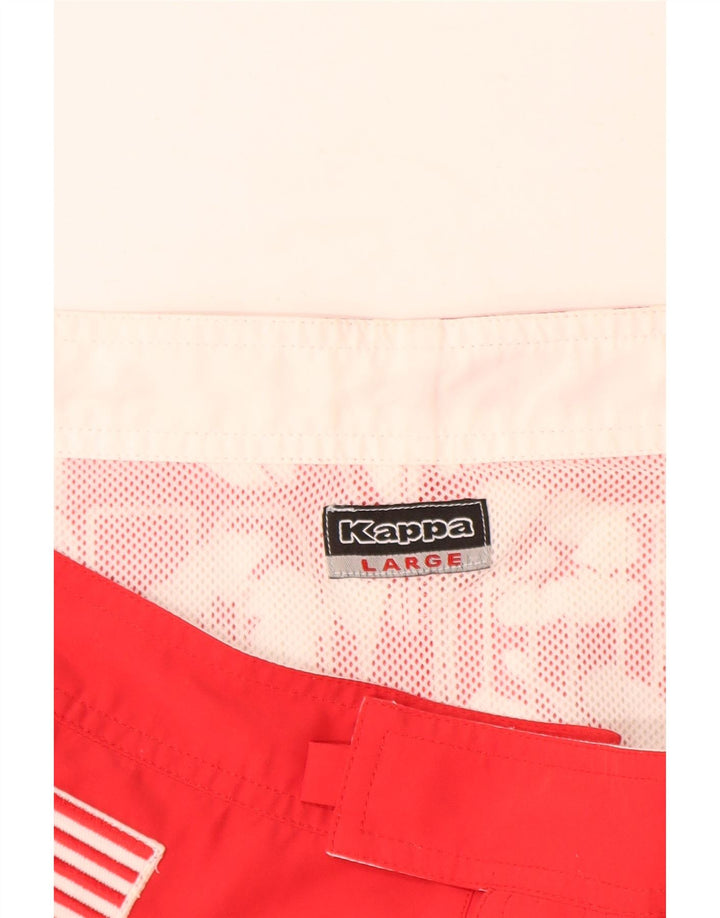 Kappa Herren-Badeshorts mit Grafik, groß, rotes Blumenmuster, Polyester