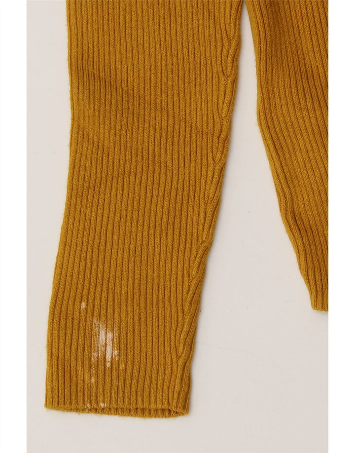 Marks & Spencer Rollkragenpullover für Damen, UK 16, Größe L, gelbe Viskose