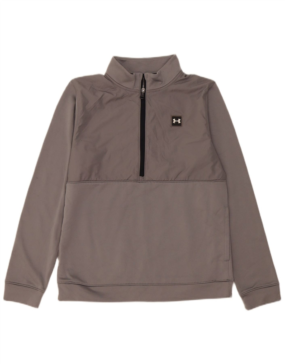 Under Armour Jungen-Sweatshirt mit Reißverschluss am Hals, 13–14 Jahre, XL, grau, Polyester