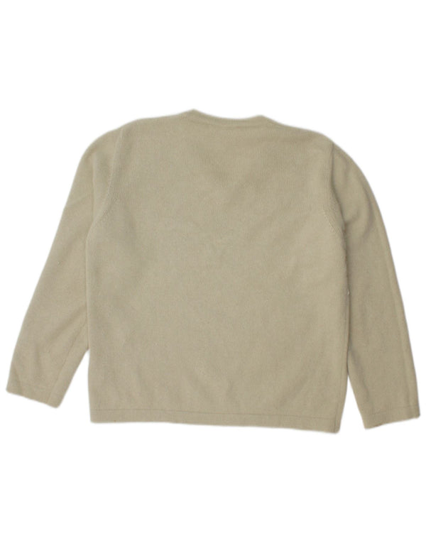 Emporio Armani Damen Pullover mit V-Ausschnitt IT 44 Medium Beige Acryl