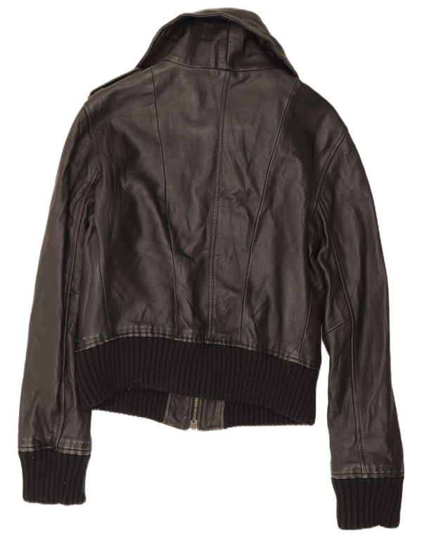 Zen Damen Militärlederjacke IT 46 Large Schwarz