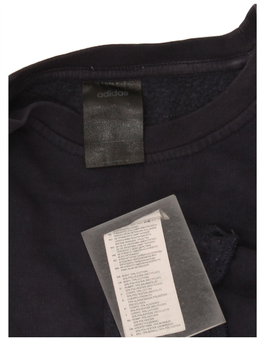 Adidas Damen Übergroßer Sweatshirt-Pullover UK 12/14 Mittelmarineblaue Baumwolle