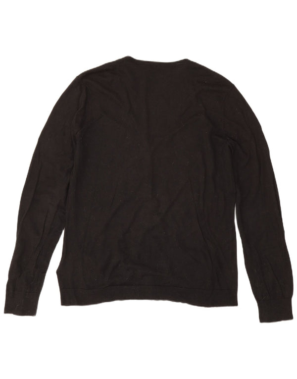 Ralph Lauren Damen Strickjacke UK 18 XL Schwarz Baumwolle