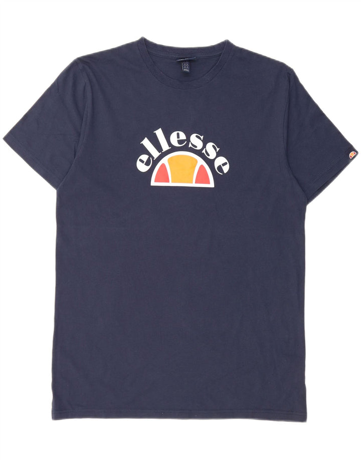 Ellesse Herren-T-Shirt mit Grafik, groß, marineblau, Baumwolle