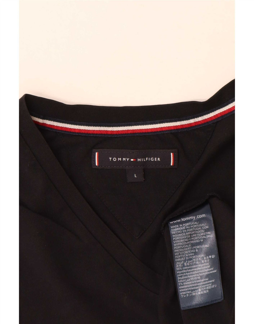 Tommy Hilfiger Herren T-Shirt Top Large Schwarz Baumwolle