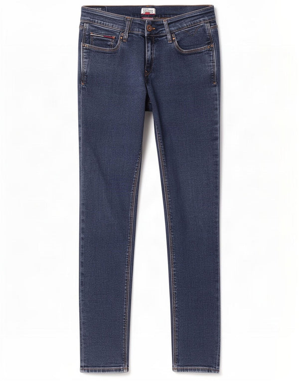 Tommy Hilfiger Damen Nora Mid Rise Skinny Jeans W30 L30 Blaue Baumwolle