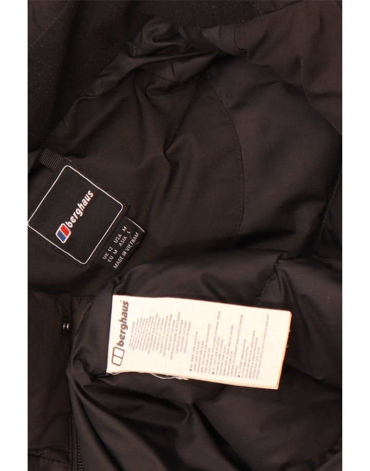 Berghaus Wattierter Damenmantel mit Kapuze, UK 12, Mittelschwarz, Polyester