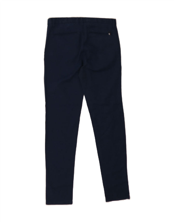 ZARA Womens Slim Chino Trousers EU 42 Large W32 L32 Navy Blue Polyester Vintage Zara and Second-Hand Zara from Messina Hembry 
