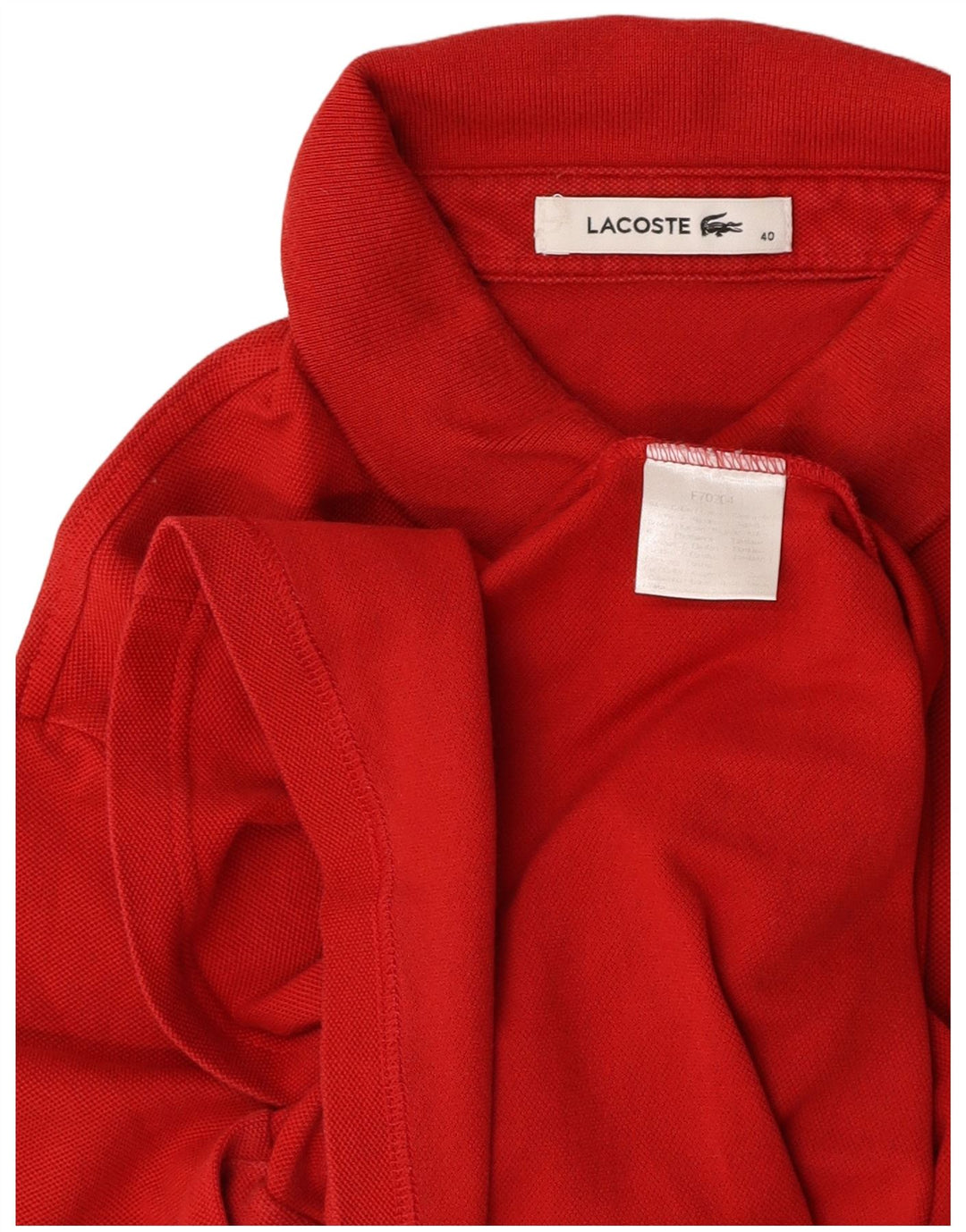 LACOSTE Womens Polo Shirt Size 40 Medium Red Cotton
