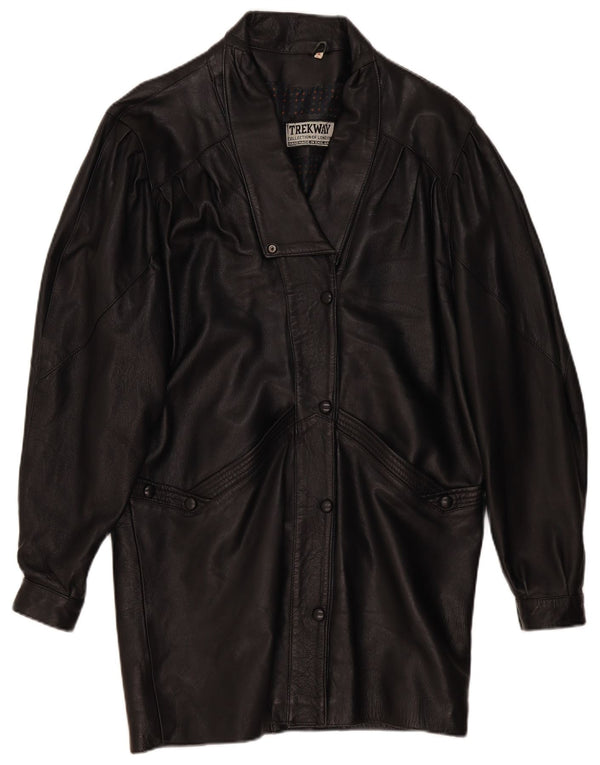 Trekway Damen Ledermantel UK 10 Small Schwarz
