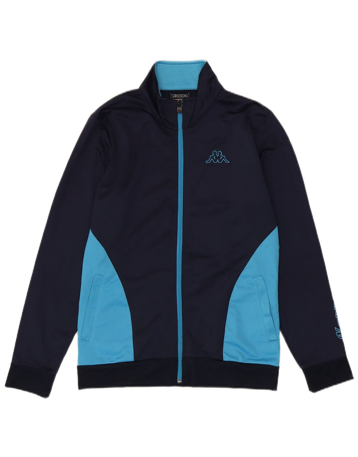 Kappa Damen-Trainingsanzug-Top-Jacke UK 18 XL Marineblaues Colourblock-Polyester
