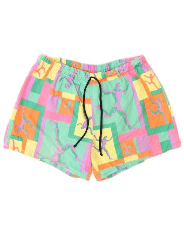 VINTAGE Damen Badeshorts mit Grafik, UK 18 XL, mehrfarbig, geometrisch