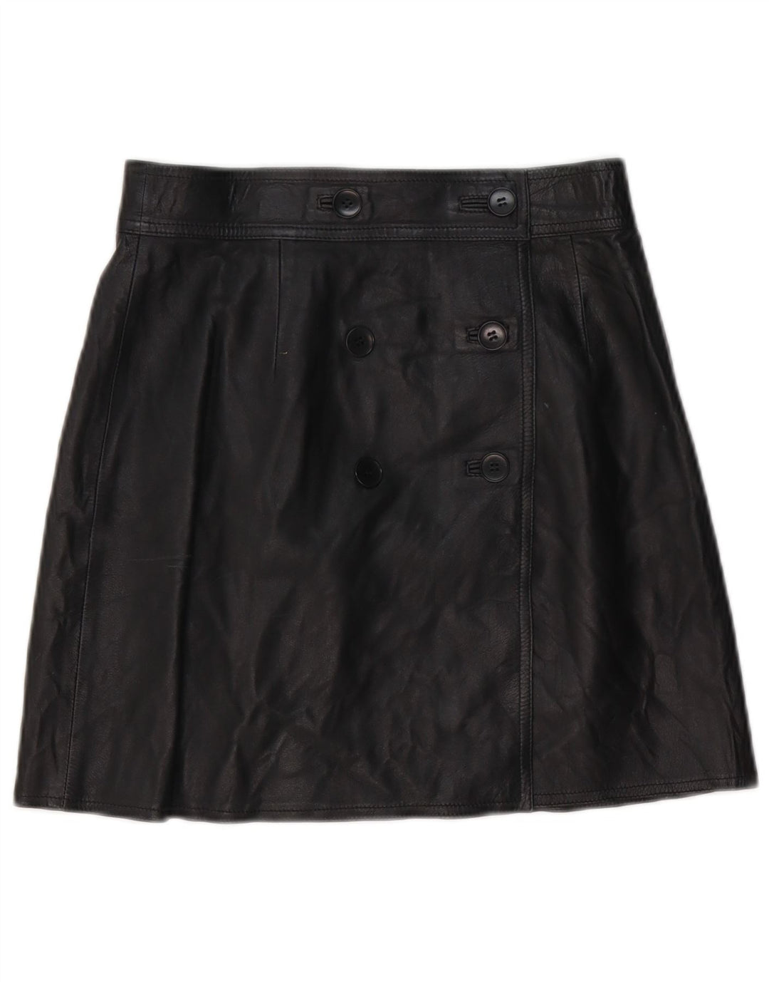 Vintage Damen Lederrock W28 Medium Schwarz
