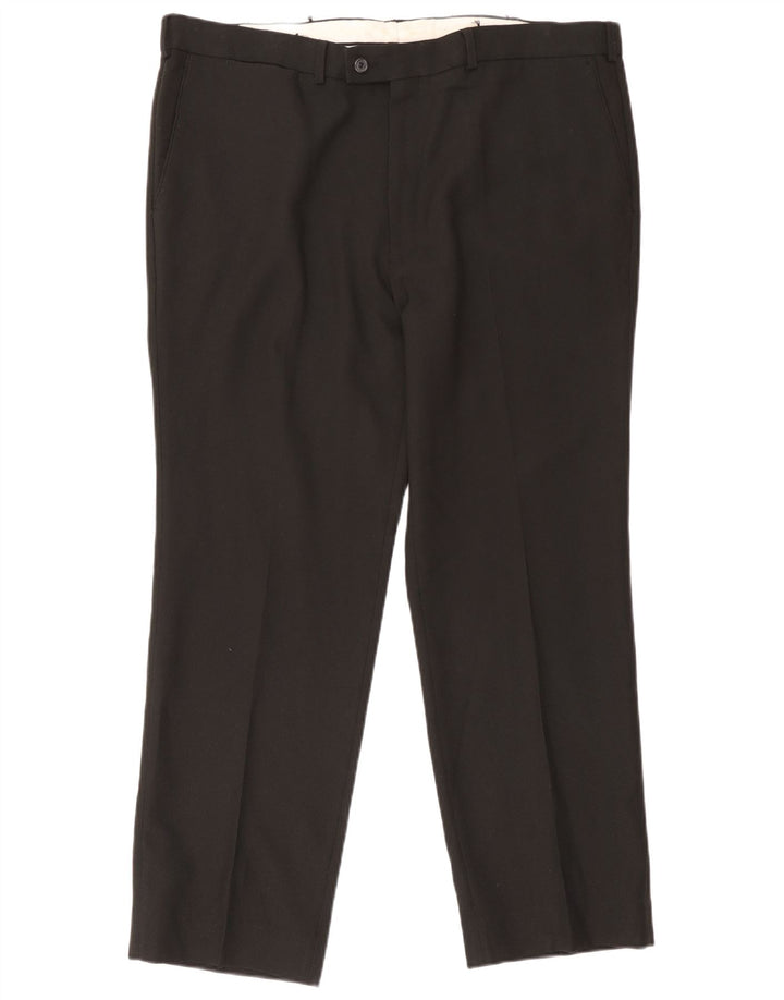 Farah Herren-Anzughose, gerade, W42, L30, Schwarz