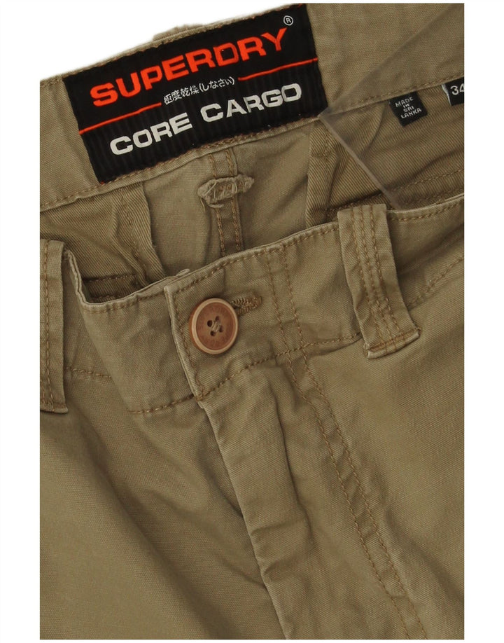 Superdry Herren Cargoshorts W34 Large Beige Baumwolle