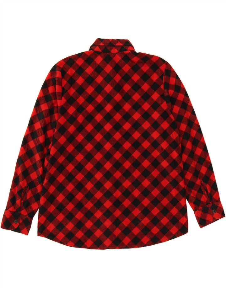 LEE Womens Riders Flannel Shirt UK 14 Medium Red Check Polyester Vintage Lee and Second-Hand Lee from Messina Hembry 