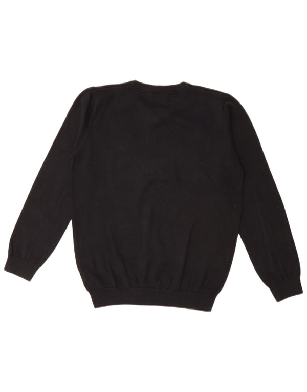 Marks & Spencer Jungen-Pullover mit V-Ausschnitt, 13–14 Jahre, schwarze Baumwolle