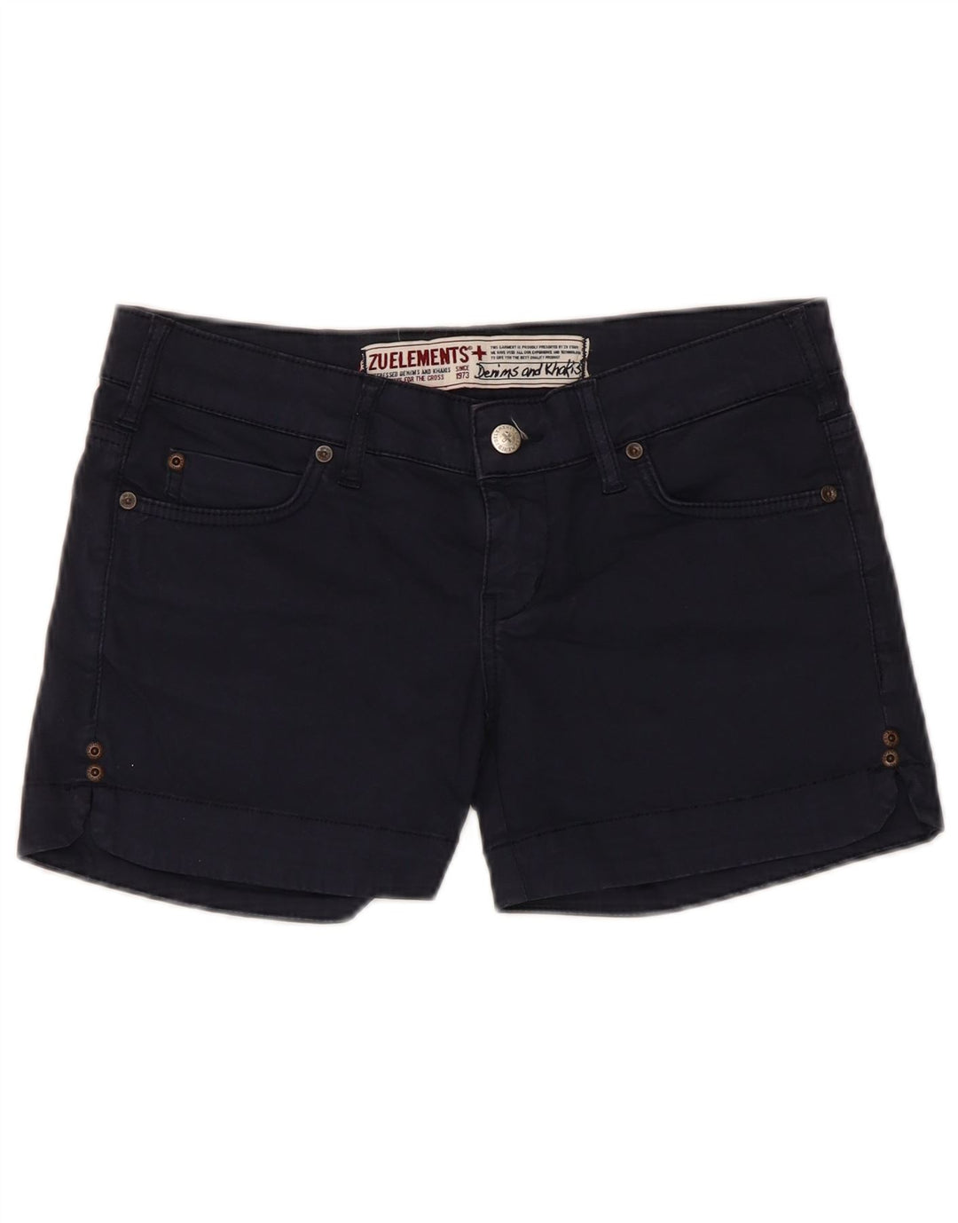 Zu Elements Damen Casual Shorts W27 Small Marineblau Baumwolle