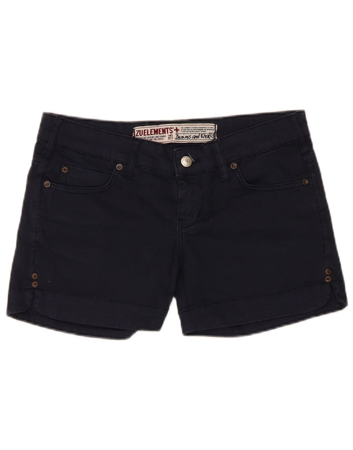 Zu Elements Damen Casual Shorts W27 Small Marineblau Baumwolle