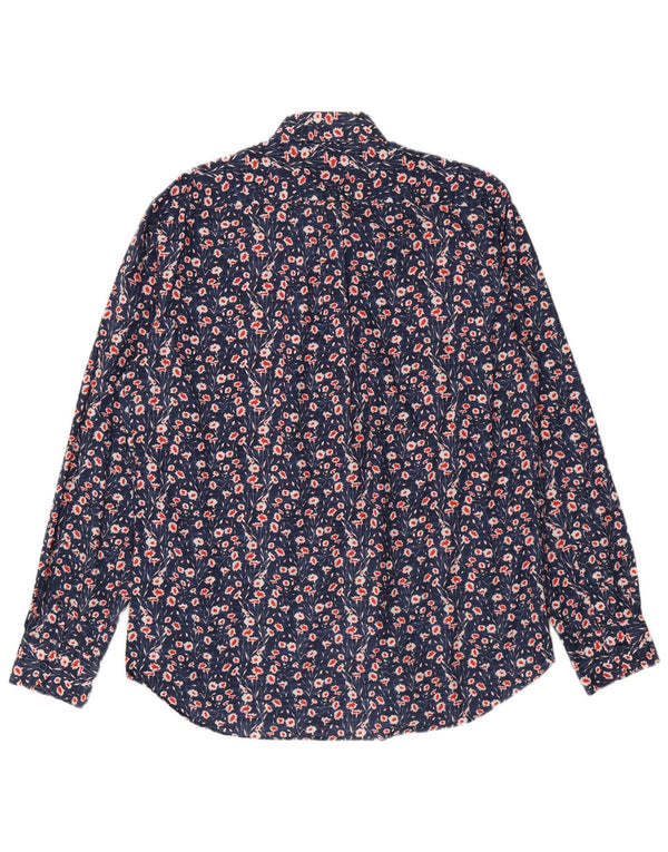 Harmont & Blaine Herrenhemd XL Marineblau mit Blumenmuster aus Baumwolle