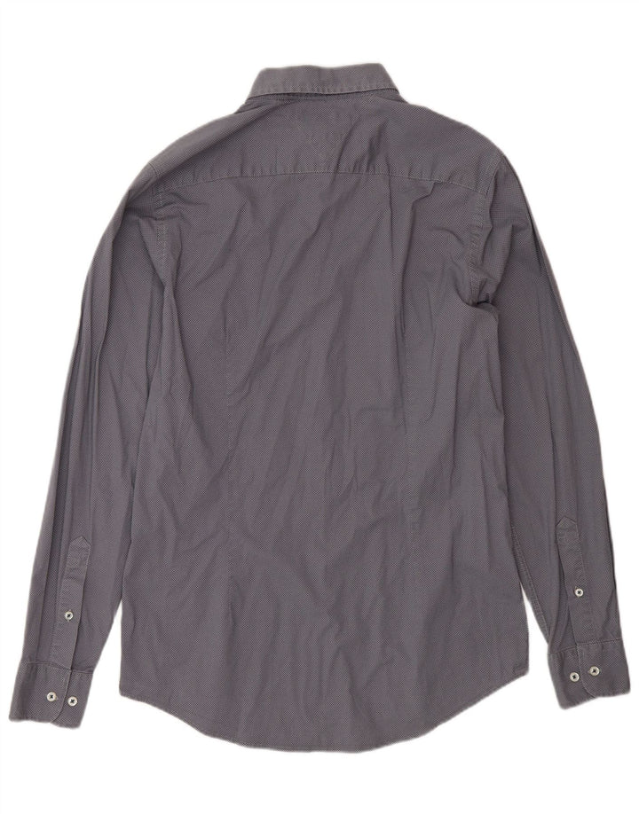 Tommy Hilfiger Herren-Slim-Fit-Hemd aus mittelblauer, gepunkteter Baumwolle