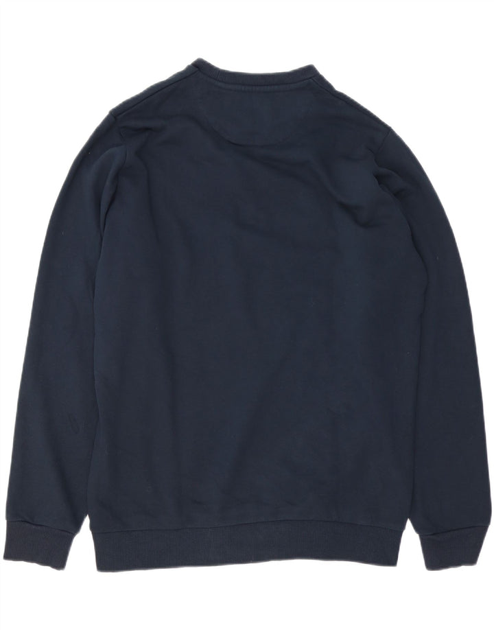 Lyle & Scott Herren-Sweatshirt mit kastenförmiger Grafik, mittelmarineblaue Baumwolle