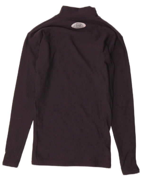 Under Armour Damen Top Langarm UK 10 Small Schwarz Nylon