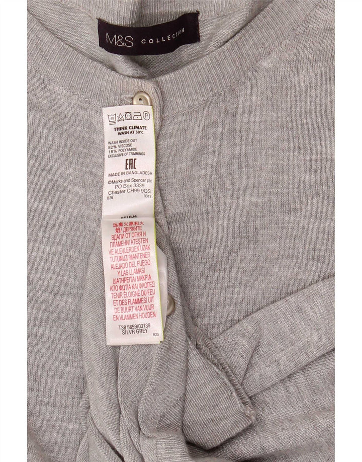 Marks & Spencer Damen-Cardigan-Pullover UK 14 Große grau gefleckte Viskose