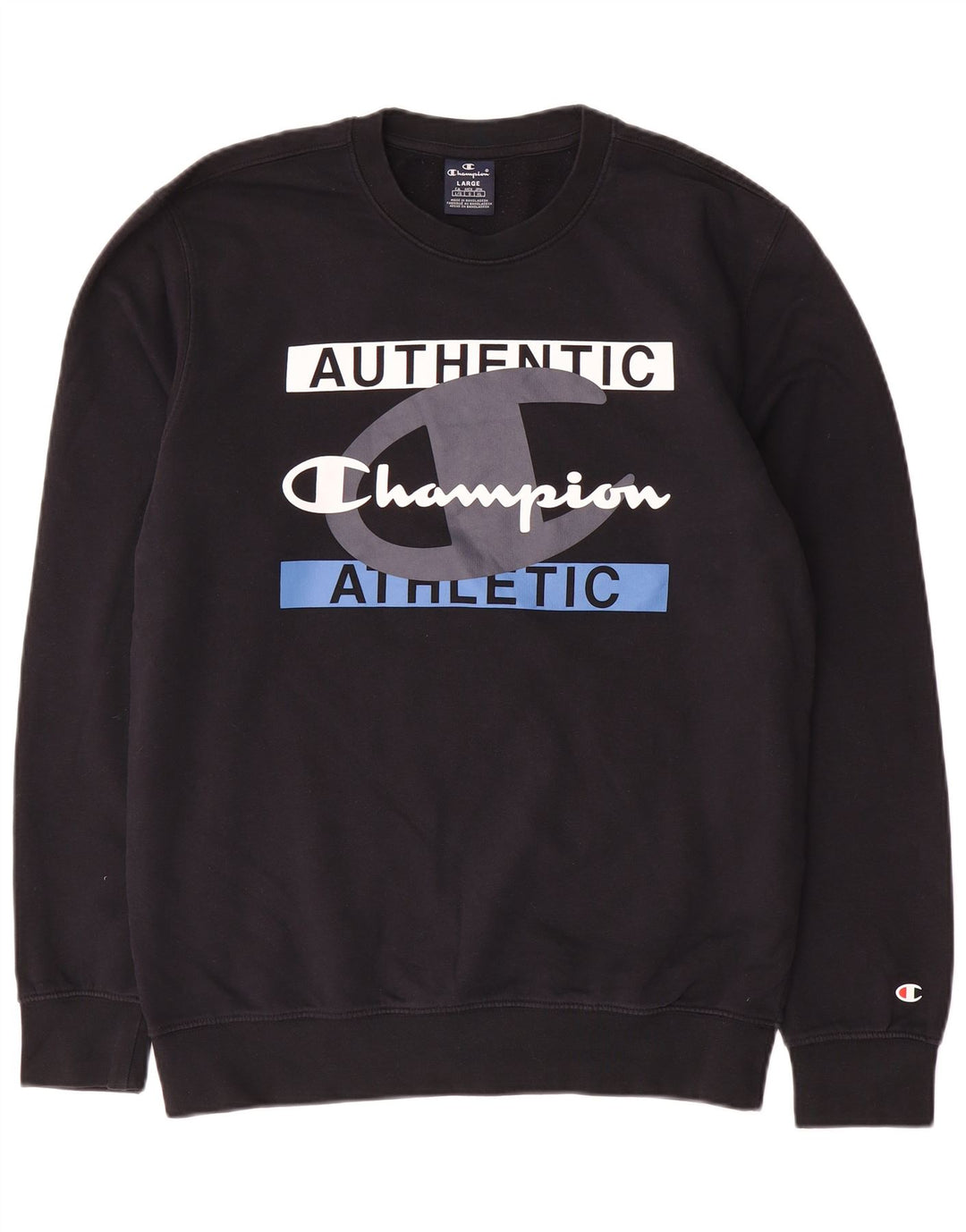 Champion Herren-Sweatshirt mit Grafik, groß, aus schwarzer Baumwolle