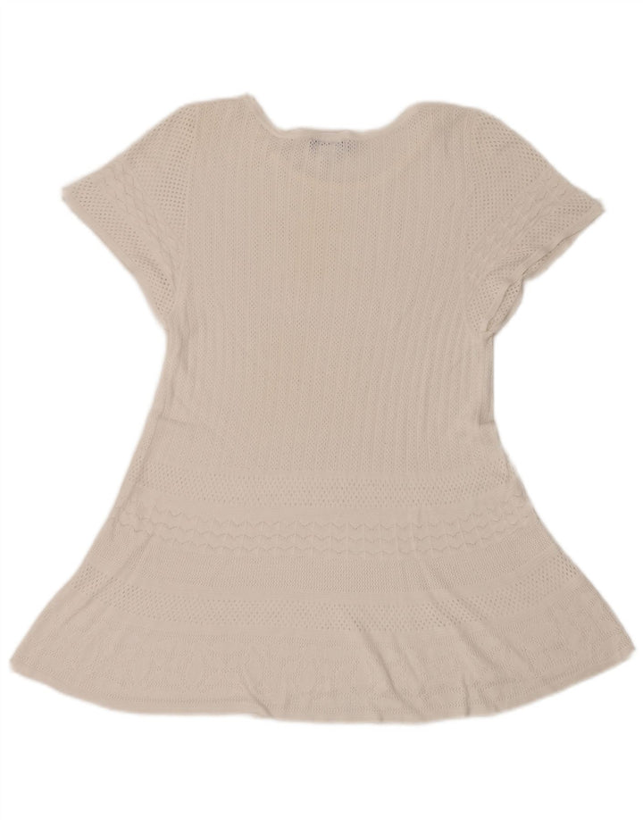 Max & Co. Durchsichtiges Häkelkleid in A-Linie für Damen, Gr. 10, Größe S, Weiß