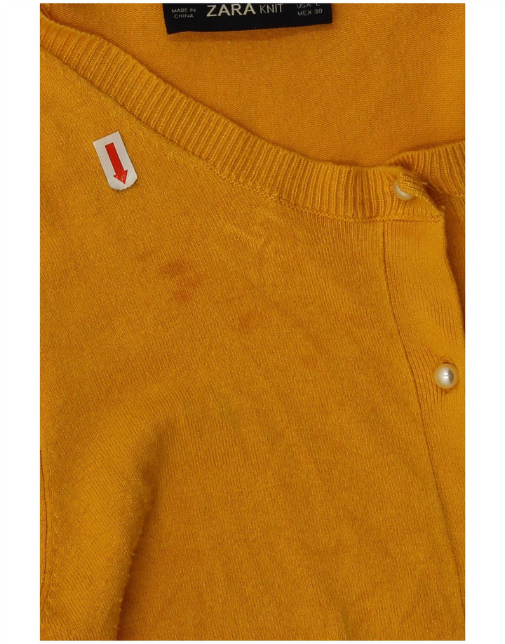Zara Damen-Cardigan-Pullover UK 16 Large Gelb