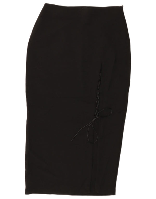 Zara Damen-Bleistiftrock mit hoher Taille, mittelgroß, W28, schwarzes Polyester