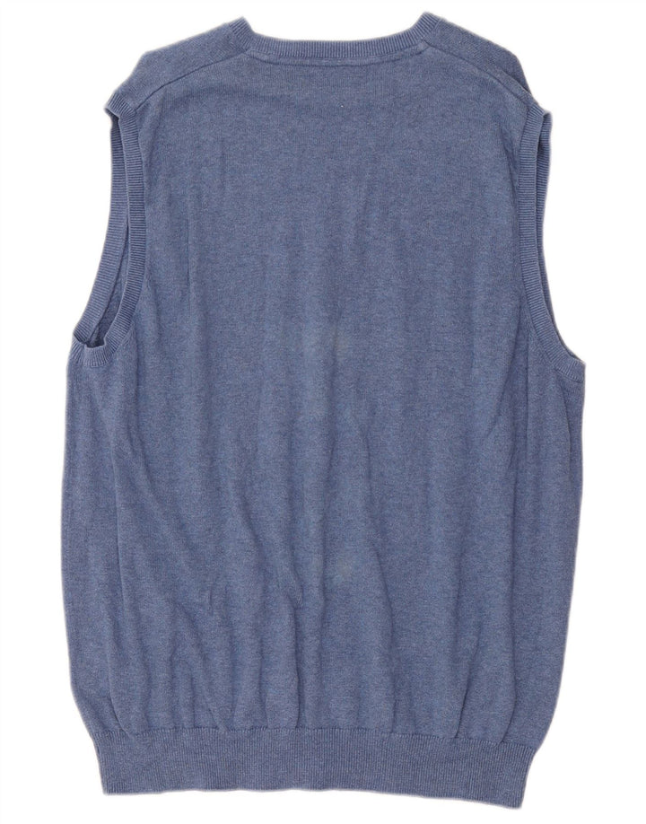 Marks & Spencer Herren Weste Tank Top XL Blau Baumwolle