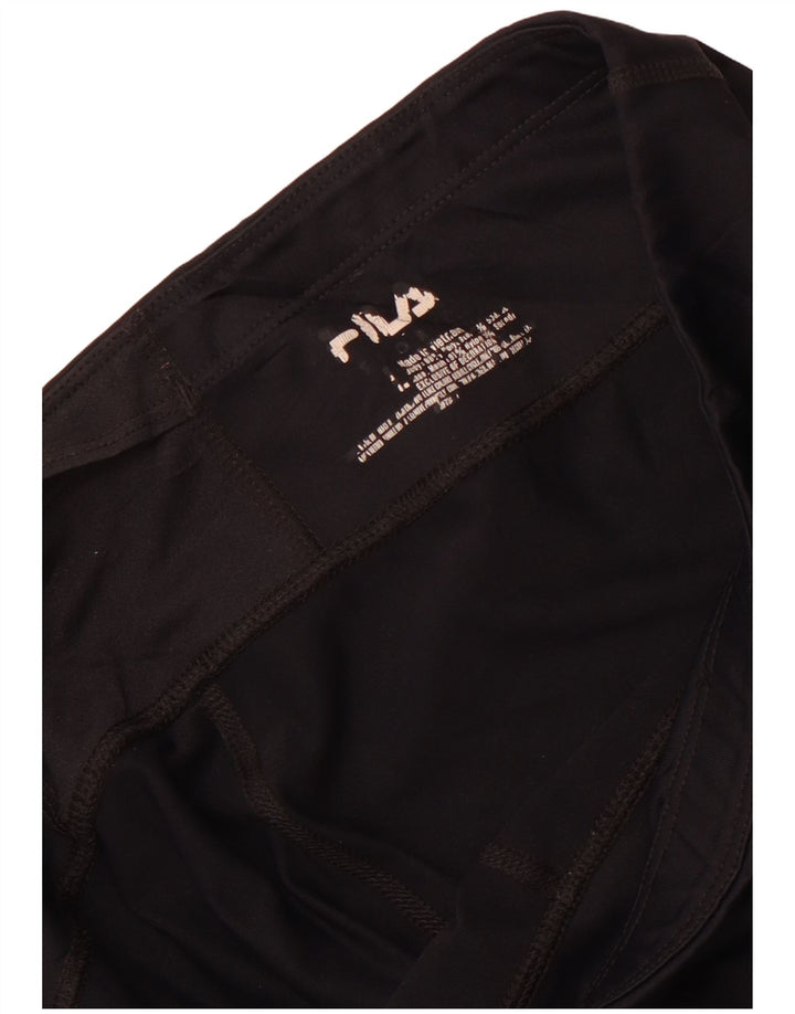 Fila Damen Capri-Leggings UK 16 Large Schwarz Nylon