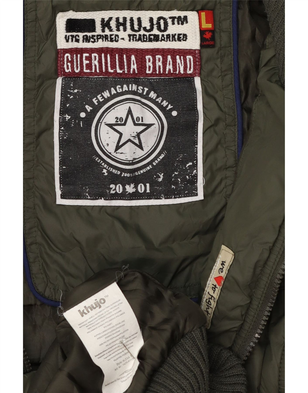 KHUJO Wattierte Damenjacke mit Kapuze, UK 14, Größe L, Grün, Polyester