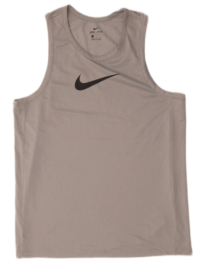 Nike Herren Dri Fit Grafik-Weste-Oberteil, großes graues Polyester