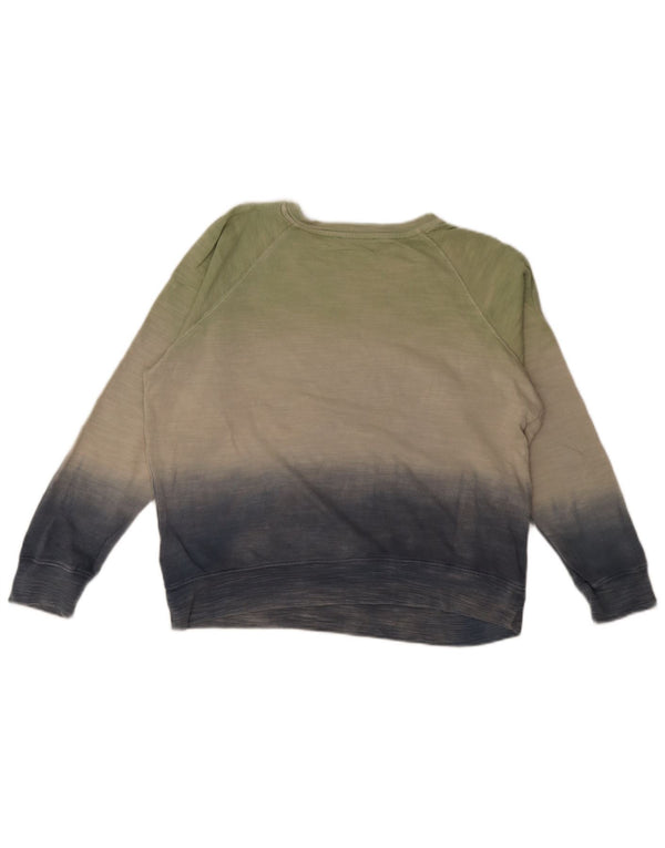 Marks & Spencer Damen-Sweatshirt-Pullover UK 14 Large Grüner Farbblock