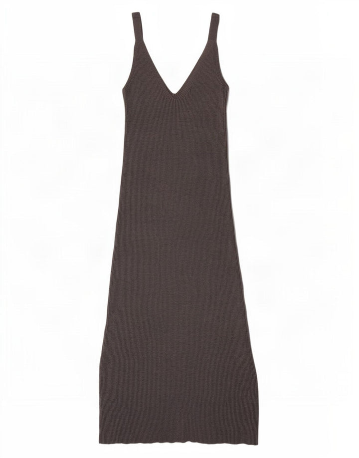 Ärmelloses Maxikleid für Damen von Zara, Gr. 8, Größe S, graue Viskose