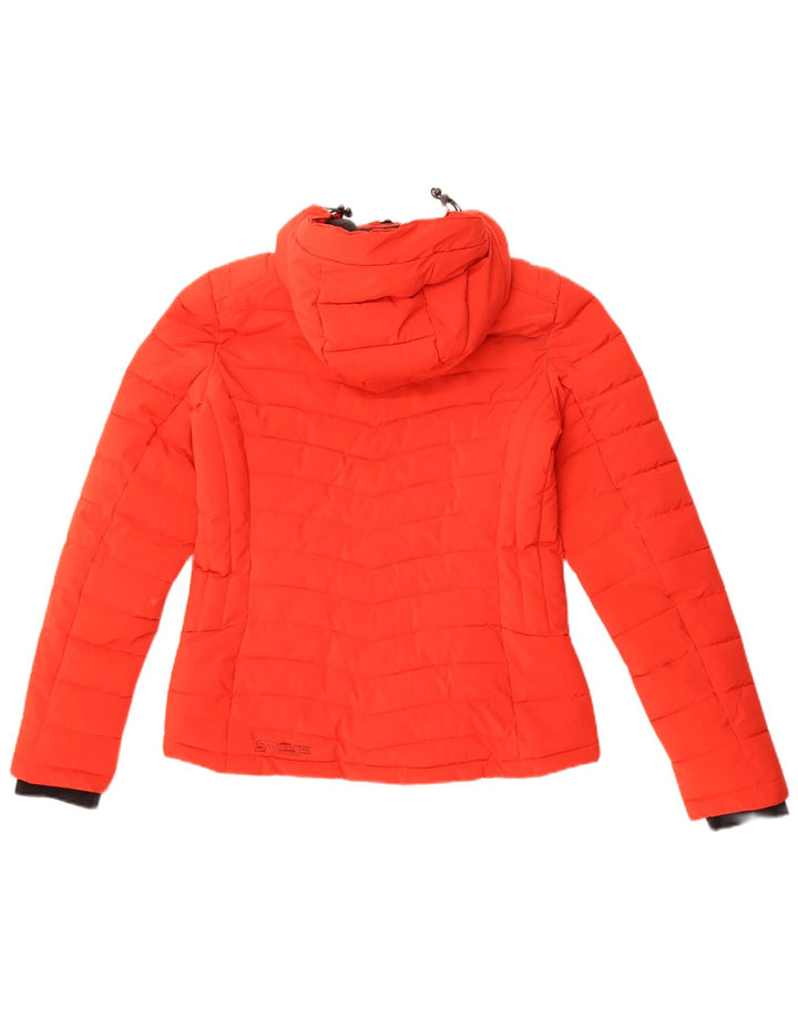 Superdry Wattierte Damenjacke mit Kapuze, UK 8, Größe S, Rot, Polyester