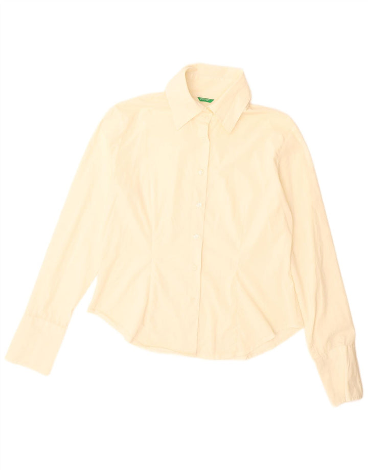 Benetton Damen-Hemd UK 16 Large Off White