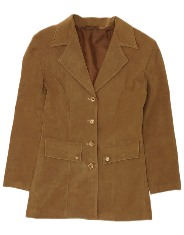 Vintage Damen 4-Knopf-Blazerjacke UK 10 Small Khaki