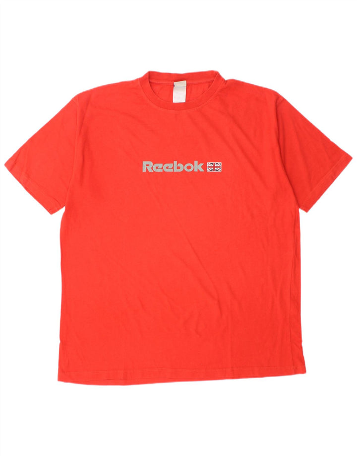 REEBOK Herren-T-Shirt mit Grafik, Größe L, aus roter Baumwolle