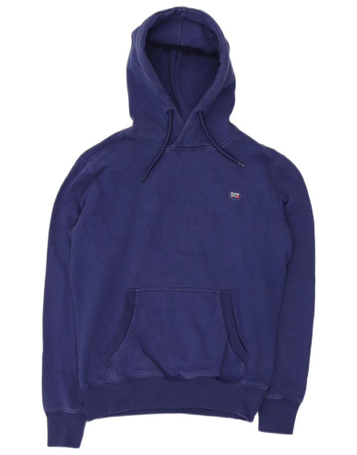 SUPERDRY Herren-Kapuzenpullover aus mittelblauer Baumwolle