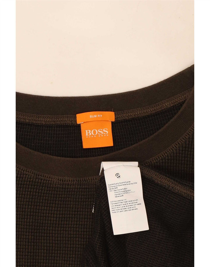 Hugo Boss Herren Top Langarm 3XL Braun Baumwolle